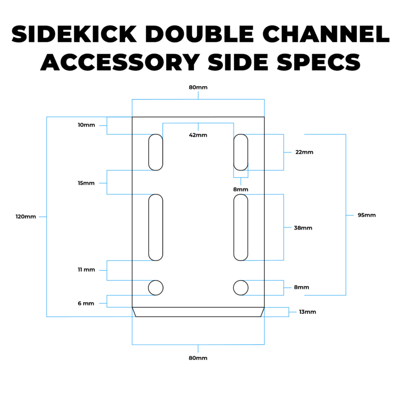 SidekickDouble Channel Rooftop Tent Awning Brackets Accessory Side Specs