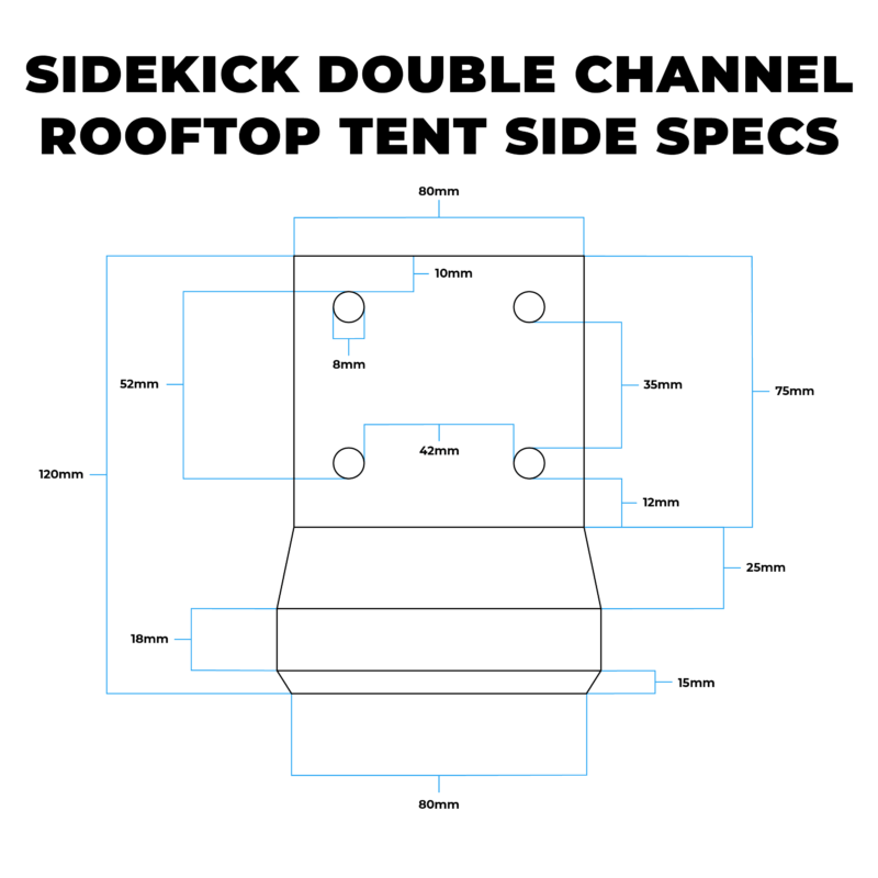 SidekickDouble Channel Rooftop Tent Awning Brackets Rooftop Tent Side Specs