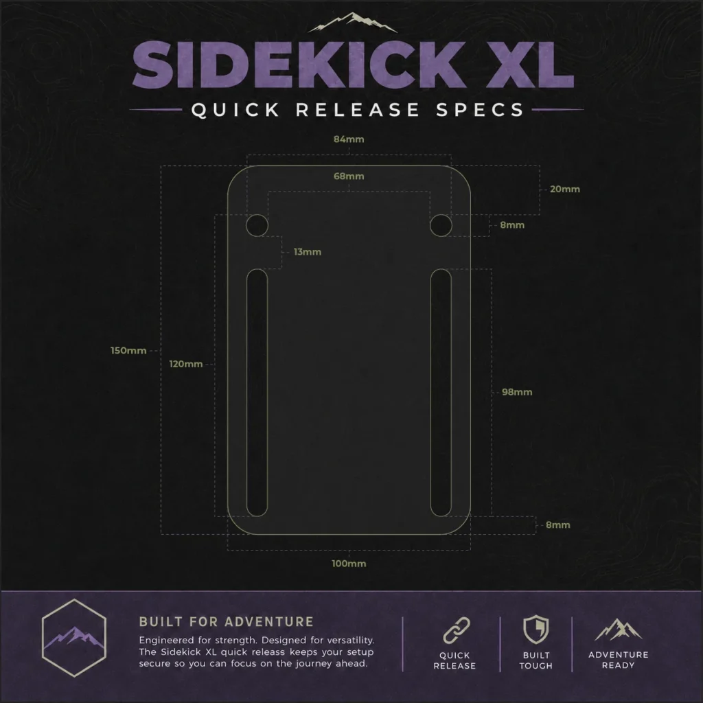 Sidekick Quick Release XL Awning and Accessory Bracket Specs